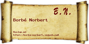 Borbé Norbert névjegykártya
